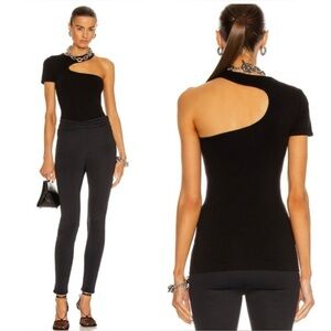 Helmut Lang cut-out one-shoulder Top